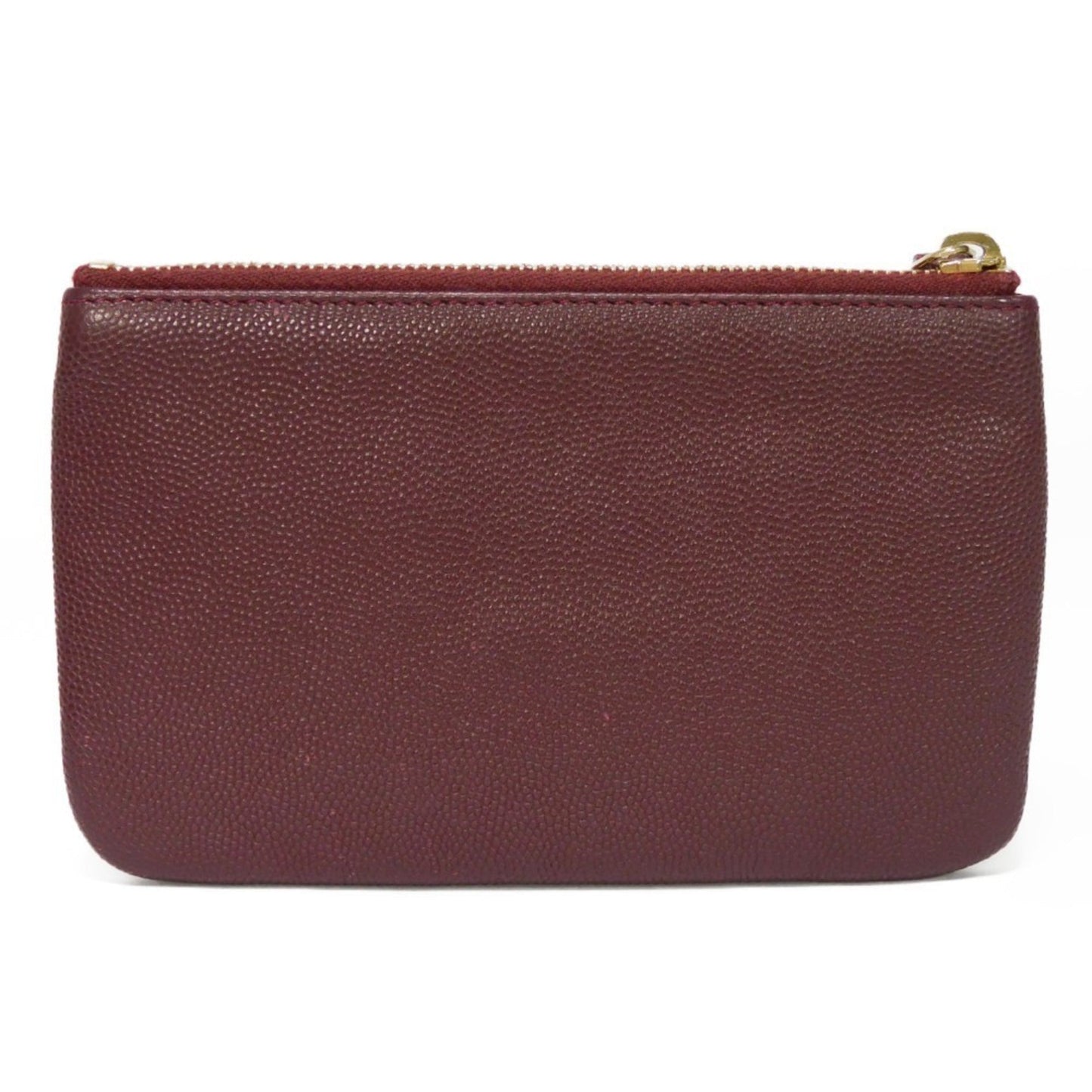Chanel Coin Case Deauville Mini Pouch Caviar Skin 28th Series Logo Studs Burgundy AP0793 Men's Women's Wallet