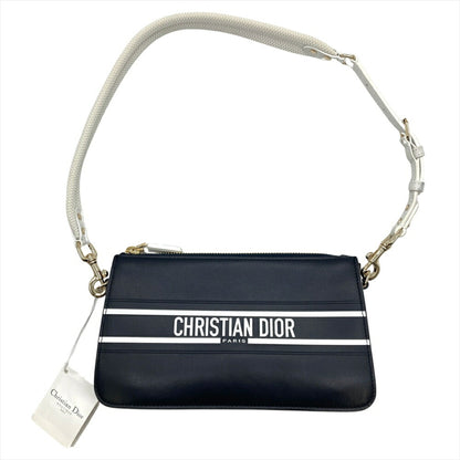 Christian Dior Navy Leather Shoulder Bag ()