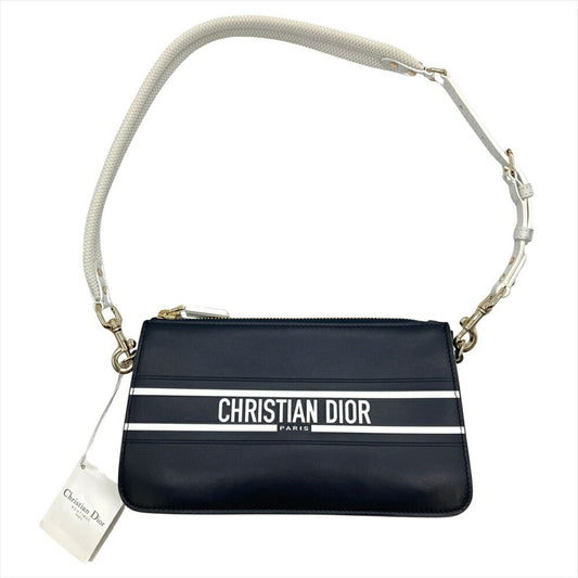 Christian Dior Navy Leather Shoulder Bag ()