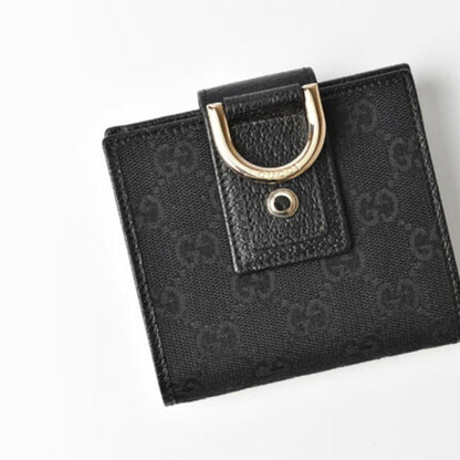 Gucci Black Gg Canvas Wallet (Bi-Fold)