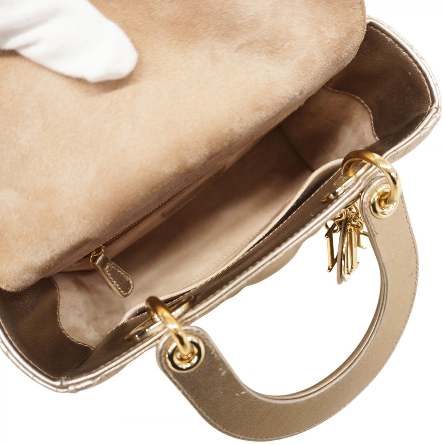 Christian Dior Pink Gold Leather Handbag ()