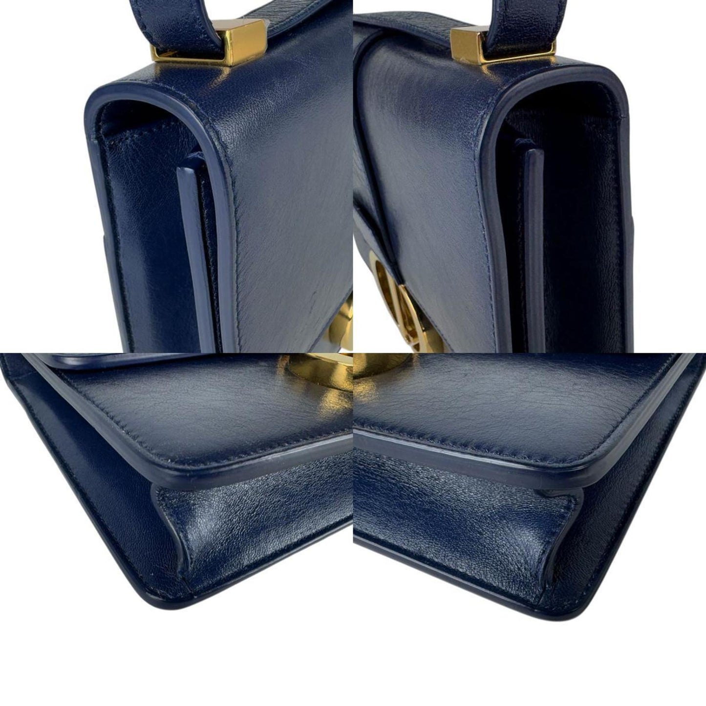 Christian Dior Navy Leather Shoulder Bag ()