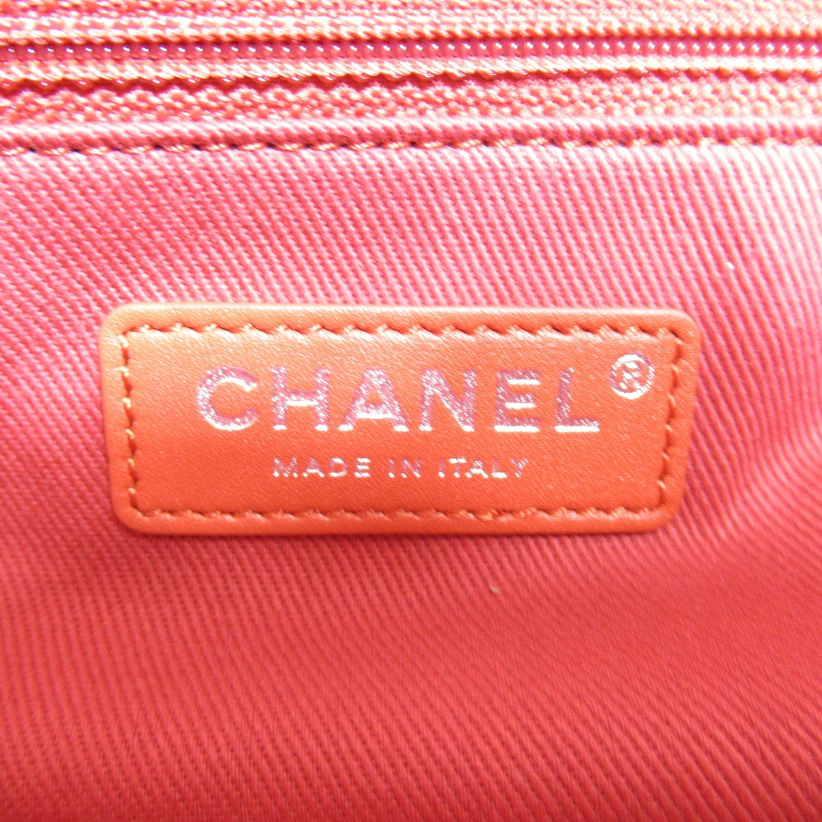 CHANEL 2wayChainShoulder Bag Orange cotton