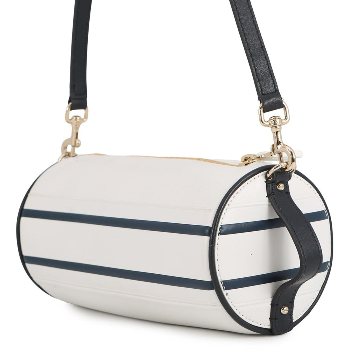 Christian Dior Navy White Leather Handbag ()