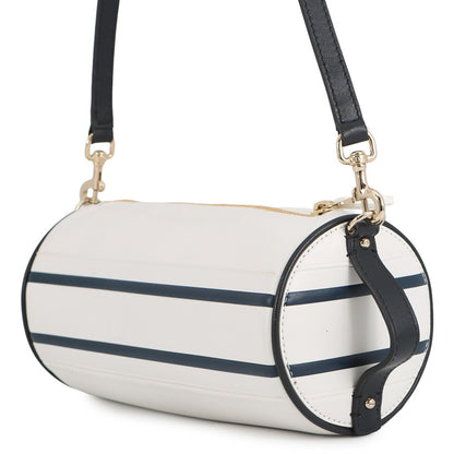 Christian Dior Navy White Leather Handbag ()