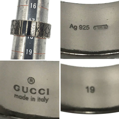 Gucci Diamante ring notation size 19 smoked silver AG925