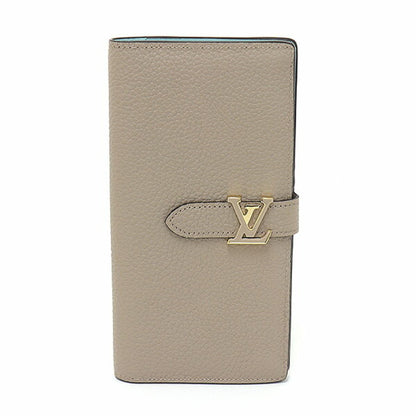 LOUIS VUITTON LV Vertical Wallet Taurillon Leather Galle M81367 Long Beige Capucine