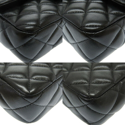 Chanel Around The World Evening Matrasse Lambskin Black Earth 18s Gun Metallic Metal Fittings Handbag Coco Mark Turn Lock