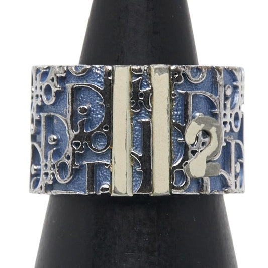 Christian Dior Silver Blue Metal Band Ring ()