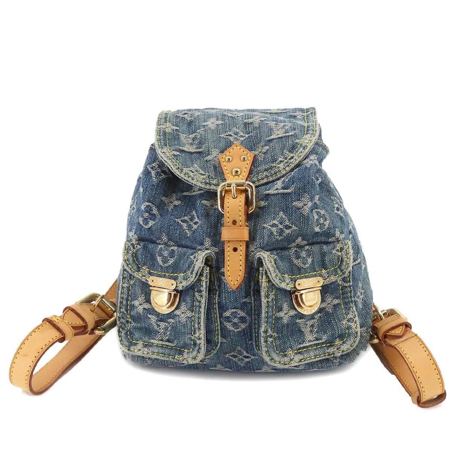 LOUIS VUITTON Monogram Denim Sac A Dos PM Backpack Rucksack Blue M95057