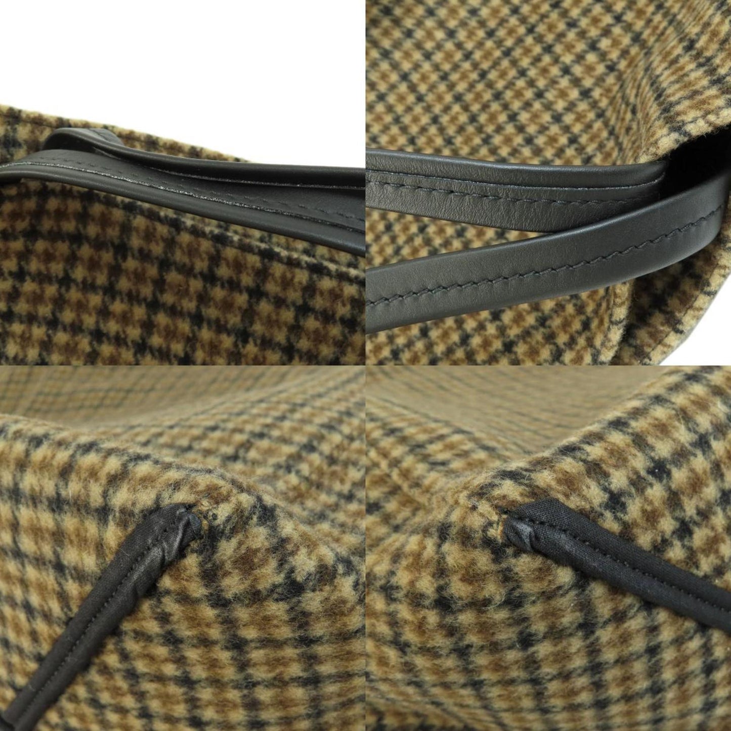 Celine Hippo Phantom Tweed Pattern Tote Bag Cotton Women's