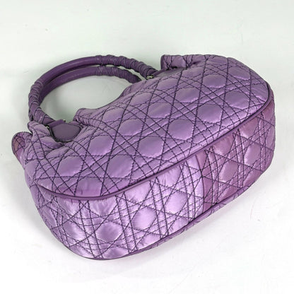 Christian Dior Purple Nylon Leather Handbag Tote Bag ()