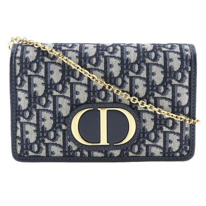 Christian Dior Navy Canvas Leather Shoulder Bag ()
