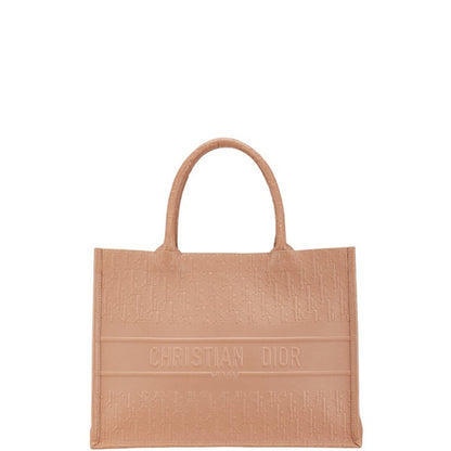 Christian Dior Pink Beige Leather Handbag Tote Bag ()