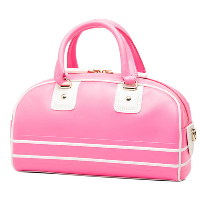 Christian Dior Pink White Leather Handbag ()