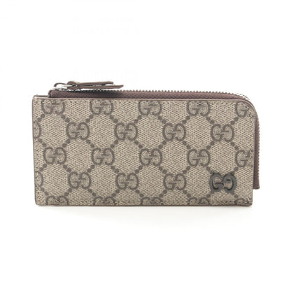 Gucci Beige Brown Coated Canvas Leather Coin Purse/Coin Case ()