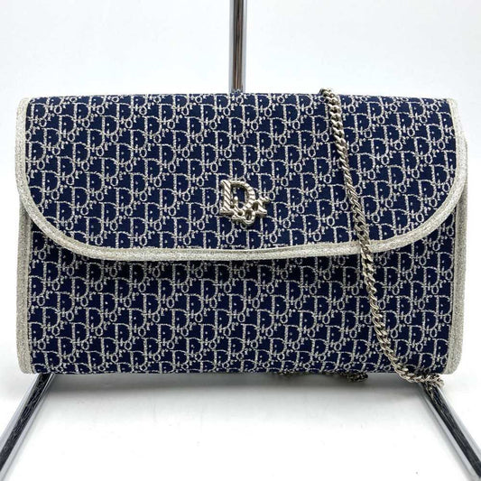 Christian Dior Navy Canvas Shoulder Bag ()