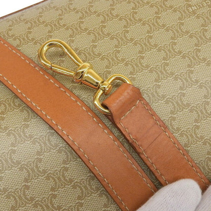 Celine Macadam Handbag Boston Bag Beige Brown Ladies