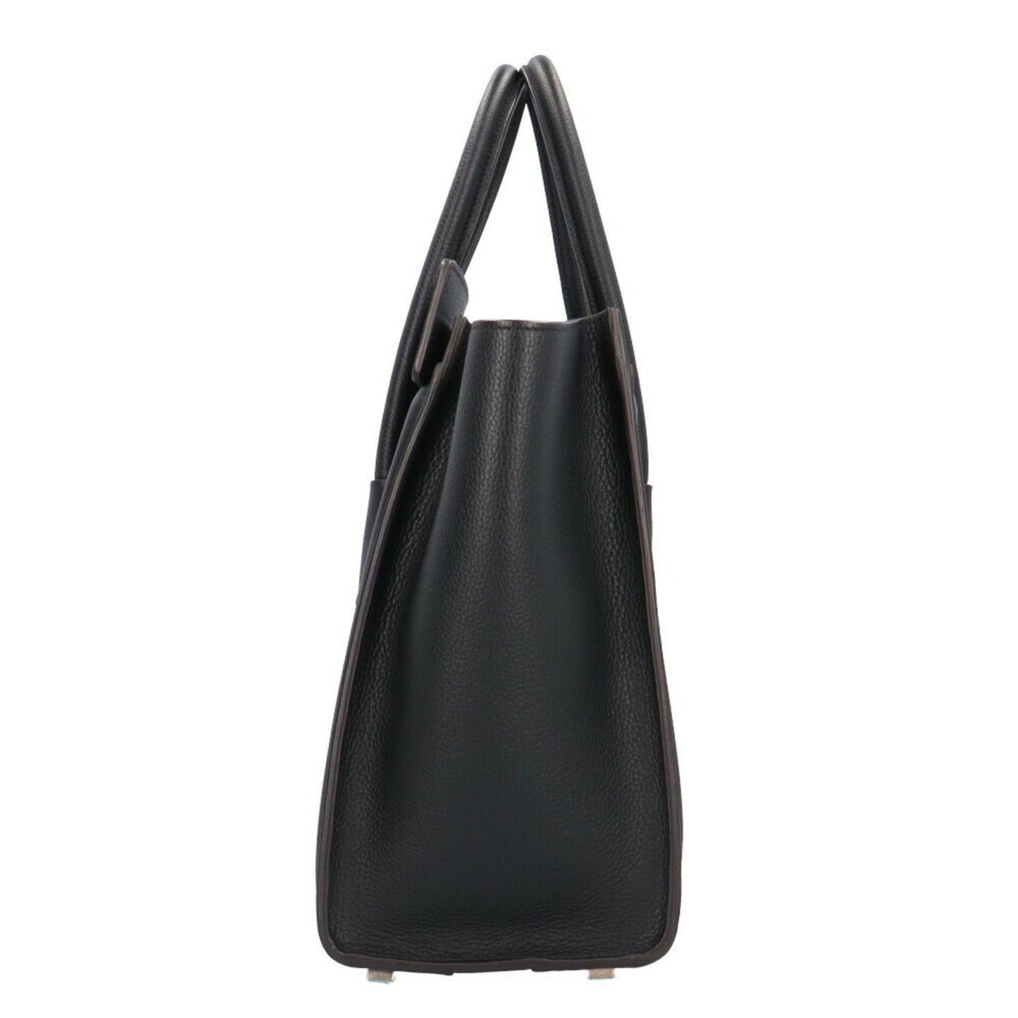 Celine Micro Shopper Luggage Handbag Leather Black Women's