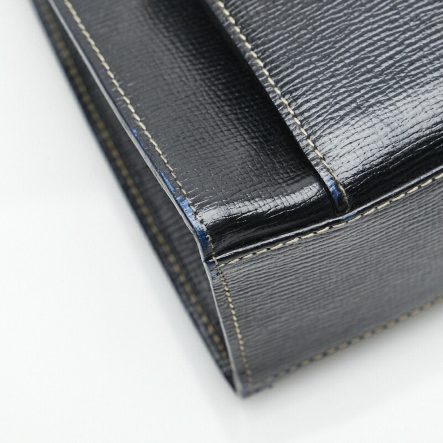 Celine tote bag shoulder black leather ladies