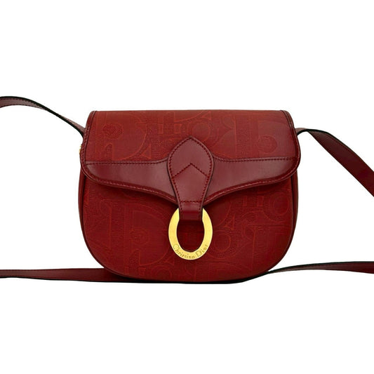 Christian Dior Red Color Leather Pvc Pochette Shoulder Bag ()