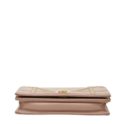 Christian Dior Pink Beige Leather Shoulder Bag ()