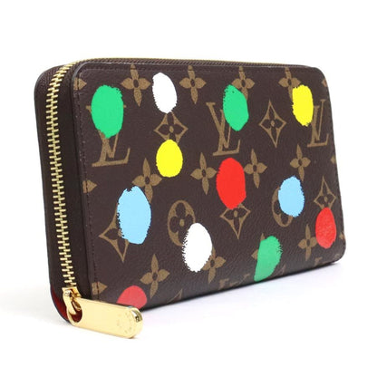 LOUIS VUITTON Round Zipper Long Wallet Monogram Painted Dot LV x YK Zippy Canvas Brown Multicolor Unisex M81864 99541f