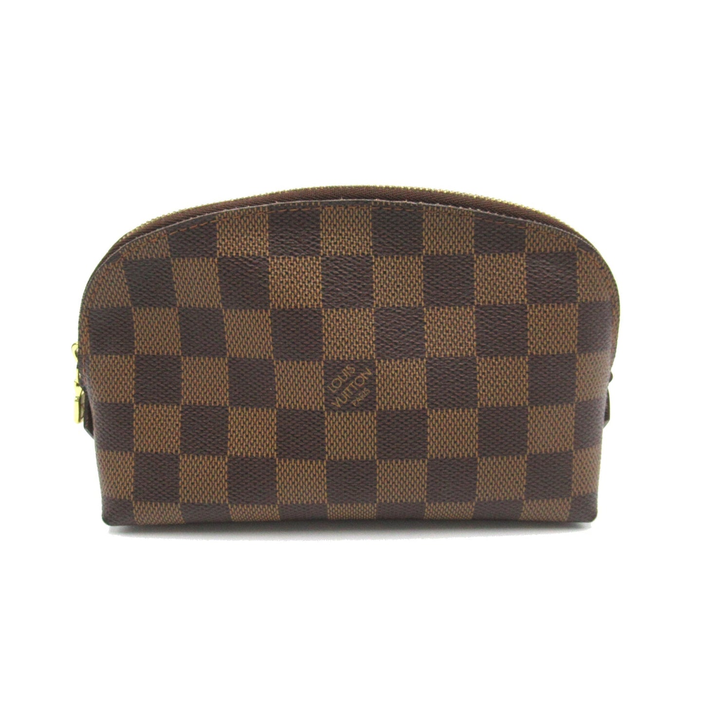 LOUIS VUITTON Pochette Cosmetic PM Brown Ebene Damier PVC coated canvas N47516