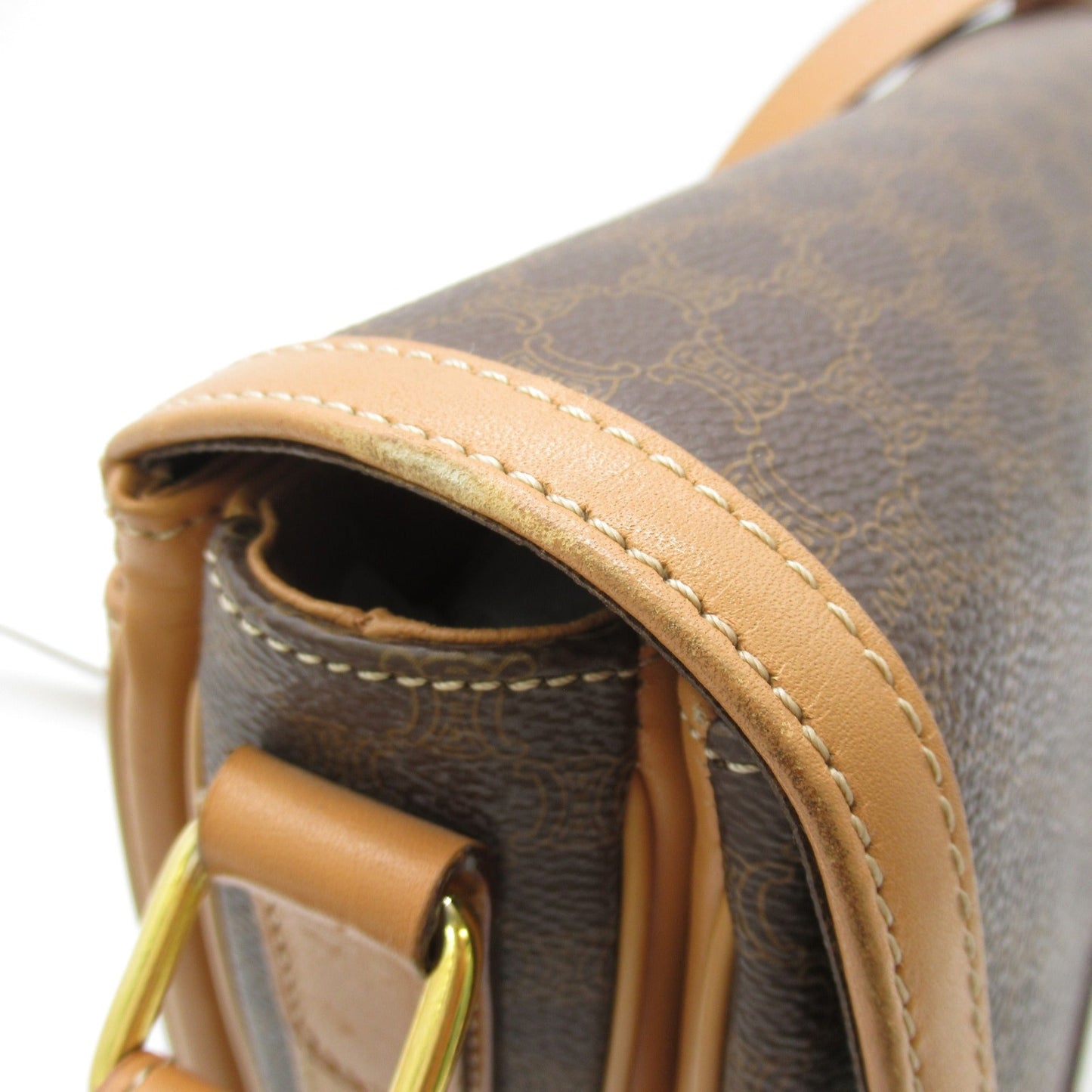 Celine Shoulder Bag Brown PVC coated canvas