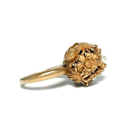 Christian Dior Pink Gold Artificial Pearl Metal Band Ring ()