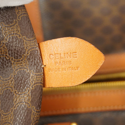 Celine  Macadam Boston Bag Men,Women,Unisex PVC,Leather Brown