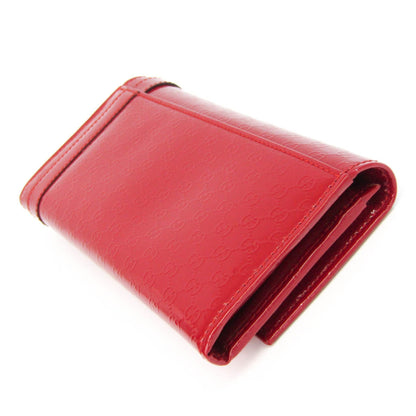 Gucci MicroGuccissima 309760 Women's Enamel Leather Long Wallet (bi-fold) Red Color