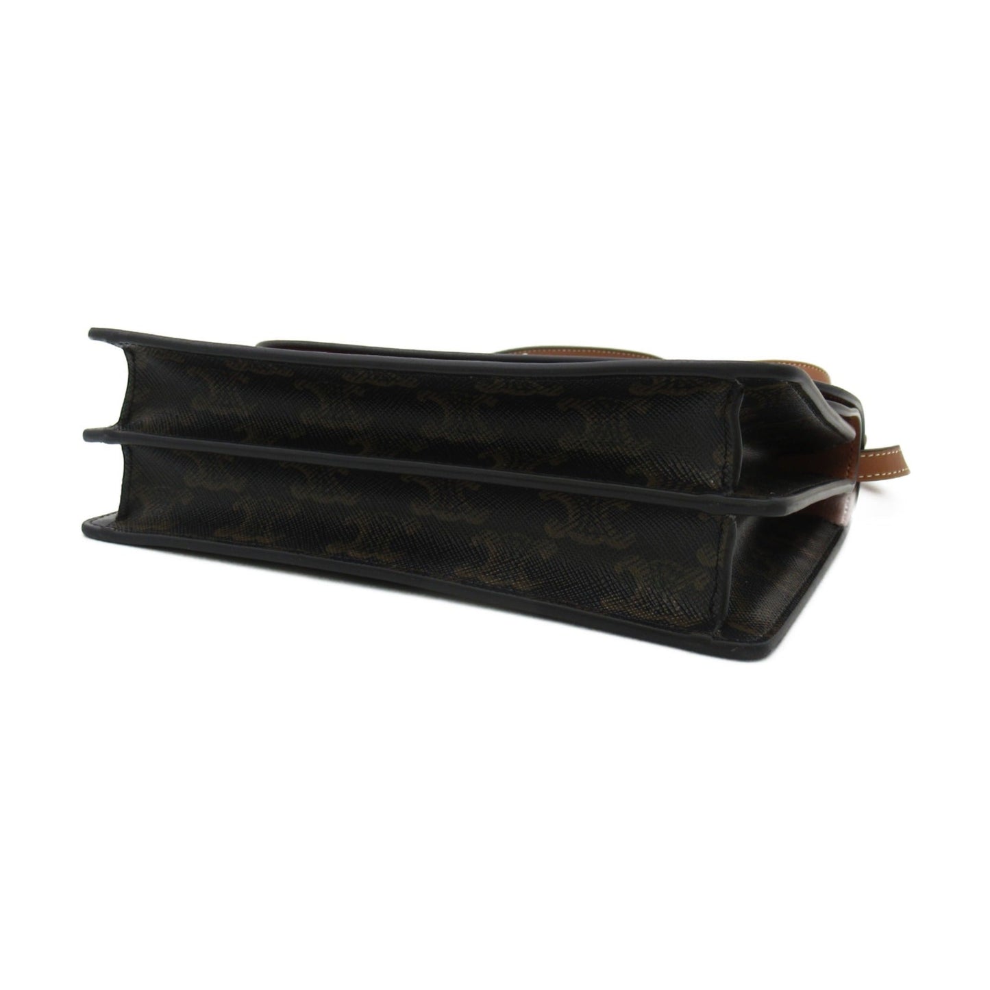 Celine Shoulder Bag Brown PVC coated canvas leather