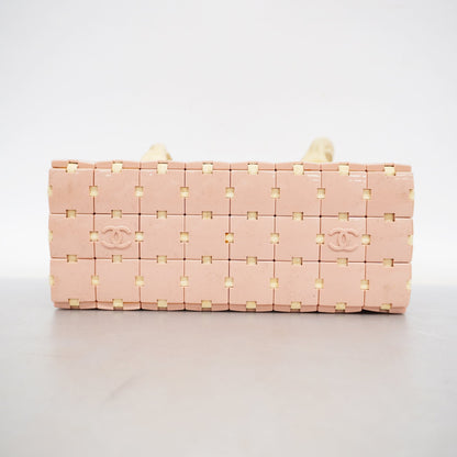 Chanel Puzzle Bag Plastic,Leather Handbag Pink