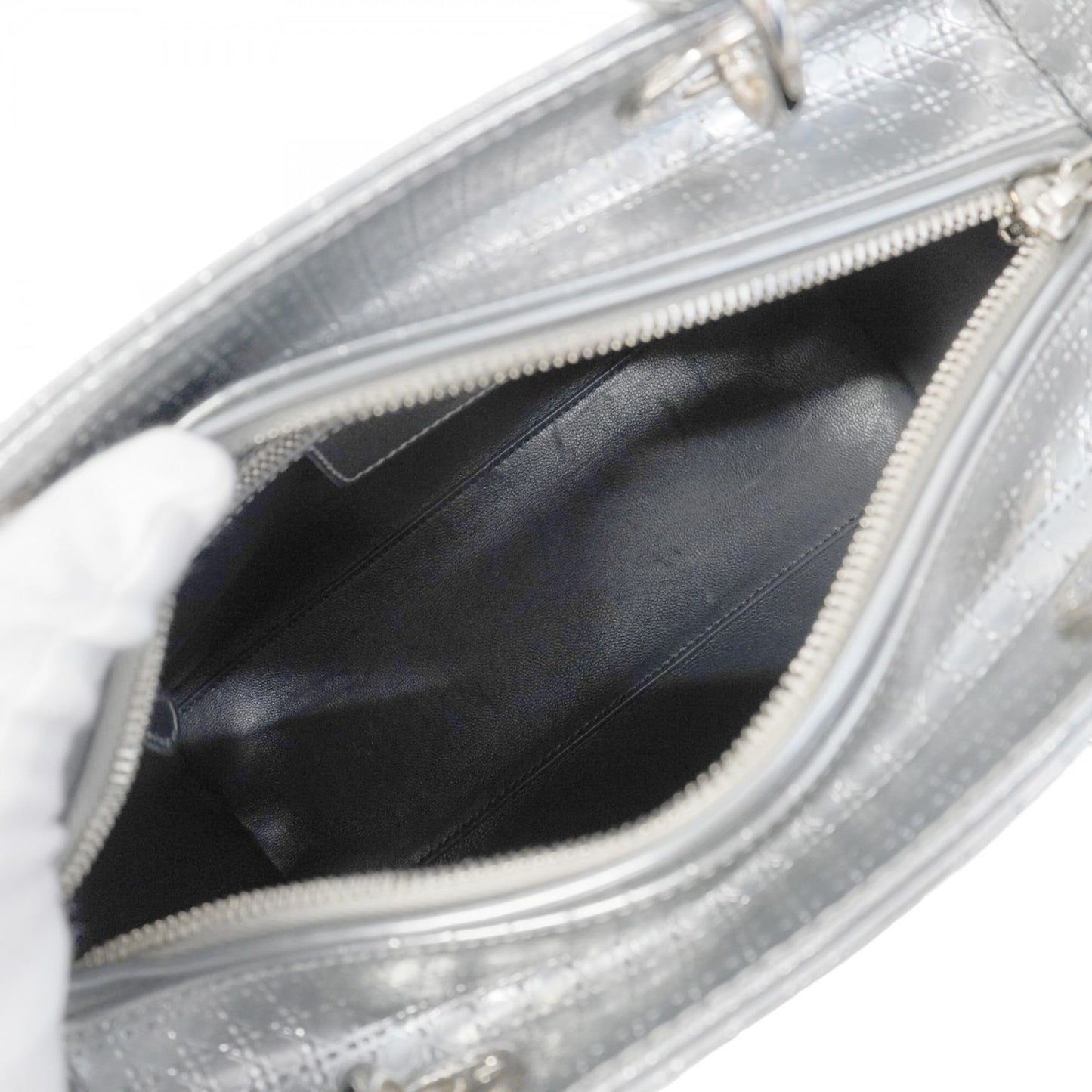 Christian Dior Silver Leather Handbag ()