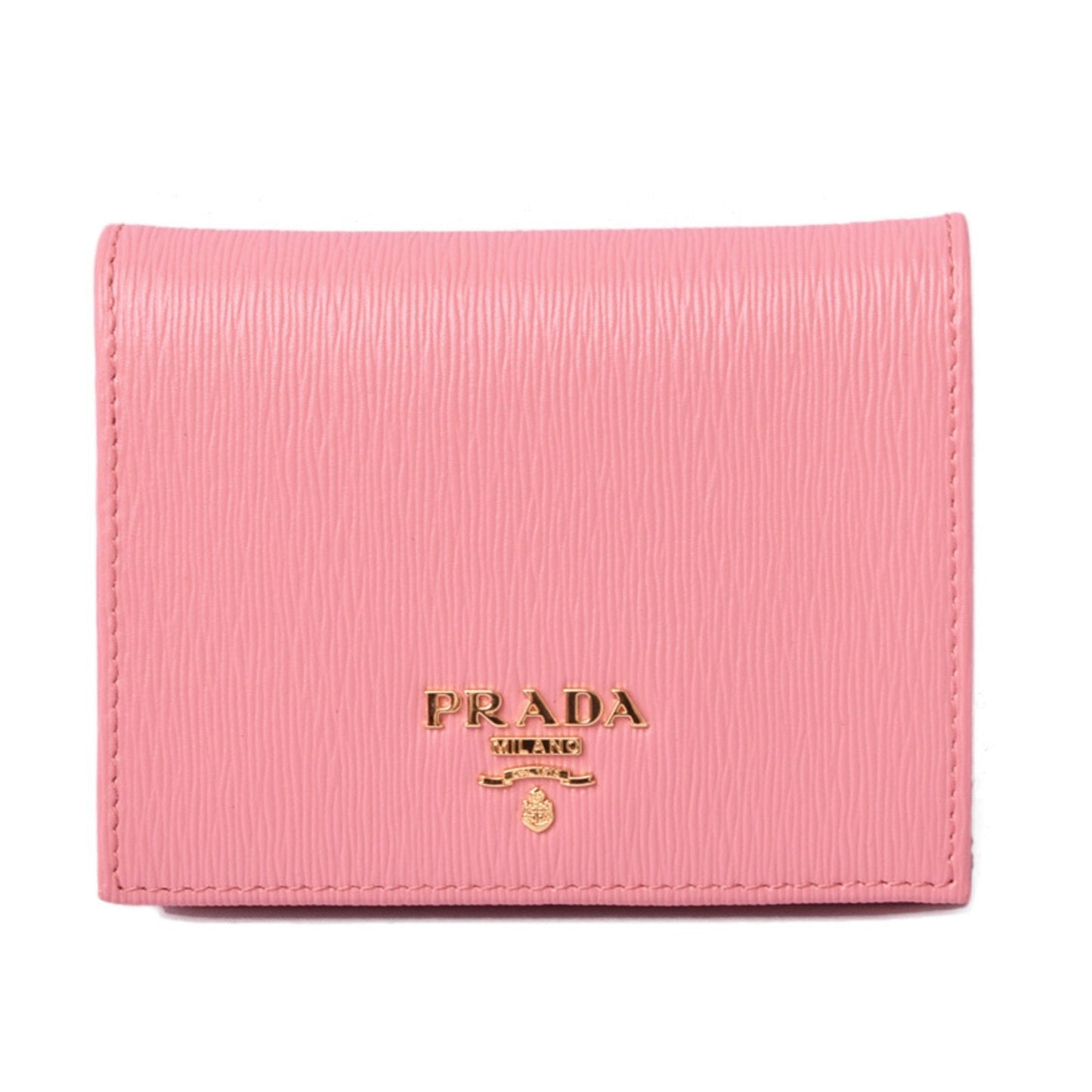 Prada wallet Prada fold 1MV204 VITELLO MOVE embossed leather GERANIO light pink