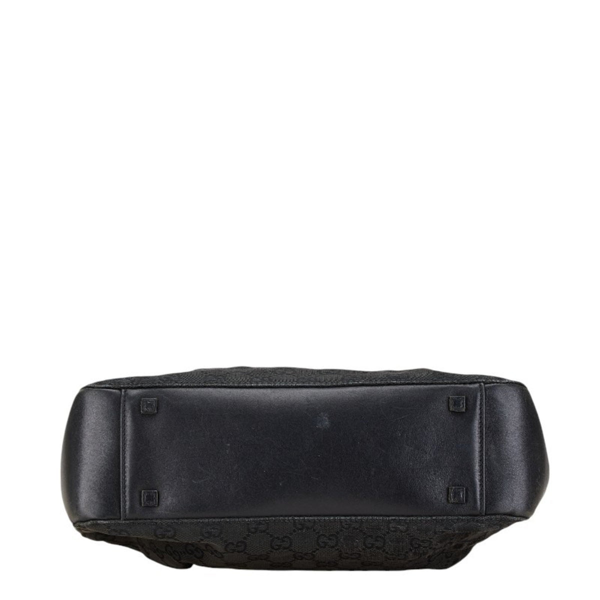 Gucci Black Canvas Leather Pouch Shoulder Bag Tote Bag