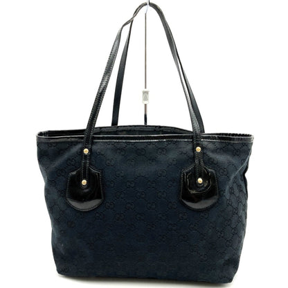 Gucci Black Gg Canvas Handbag Tote Bag