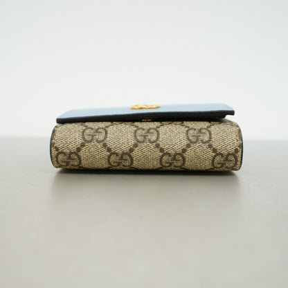 Gucci Blue Brown Pvc Leather Wallet (Tri-Fold)