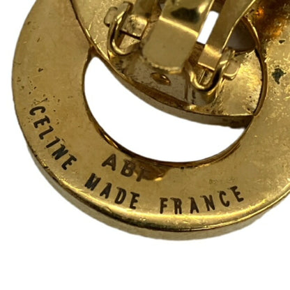 Celine Design Earrings Round GP Gold Ladies