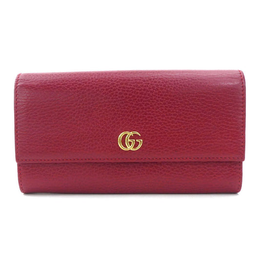 Gucci Red Color Leather Long Wallet (Bi-Fold) ()