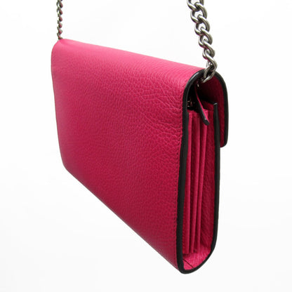 Gucci Pink Leather Chain/Shoulder Wallet
