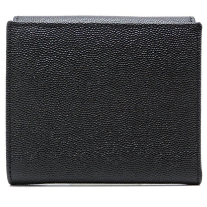 Celine W Women's/Men's Bifold Wallet Grain Leather Black