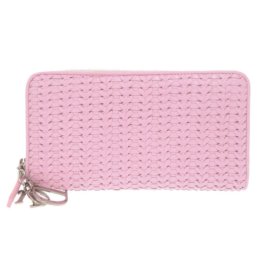 Christian Dior Pink Leather Long Wallet (Bi-Fold) ()