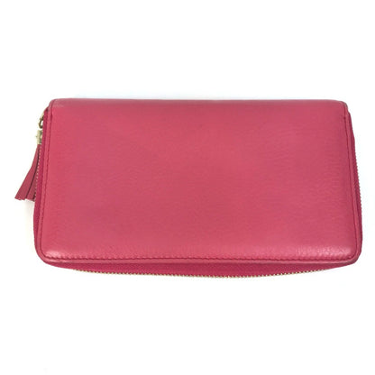 Gucci Red Color Leather Long Wallet (Bi-Fold)