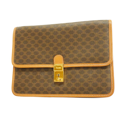 Celine  Macadam Women's PVC,Leather Clutch Bag Brown