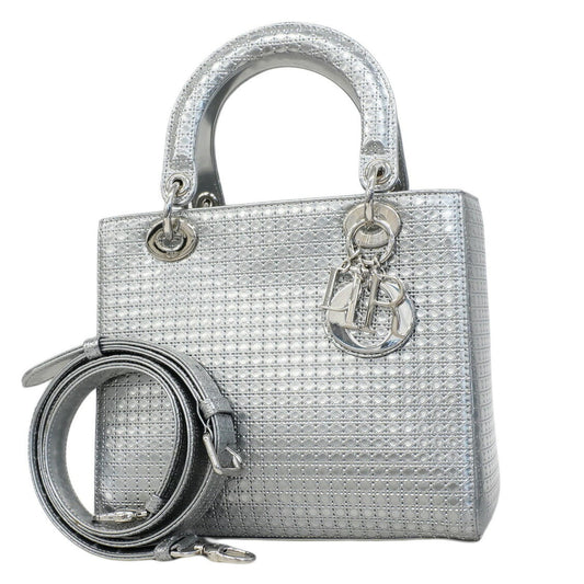 Christian Dior Silver Leather Handbag ()