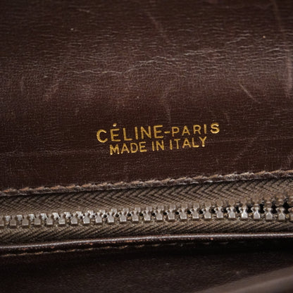 Celine  C Macadam Carriage Bracket Women's Canvas,Leather Shoulder Bag Brown