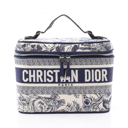 Christian Dior Navy White Canvas Handbag ()