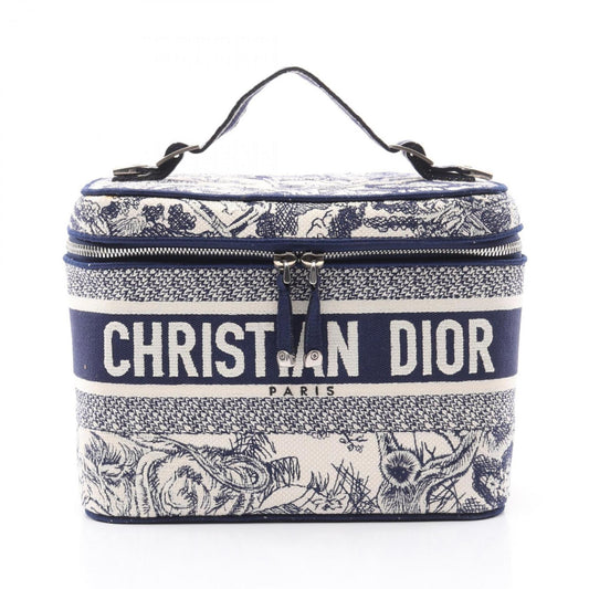 Christian Dior Navy White Canvas Handbag ()